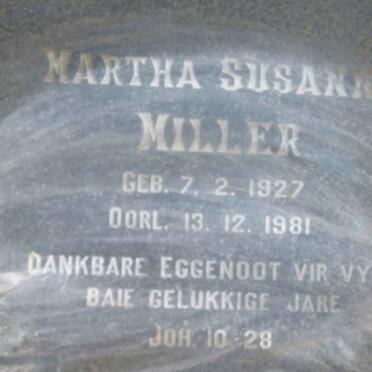 MILLER Martha Susanna 1927-1981