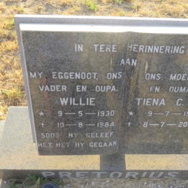 PRETORIUS Willie 1930-1984 &amp; Tiena C.M. 1930-2011
