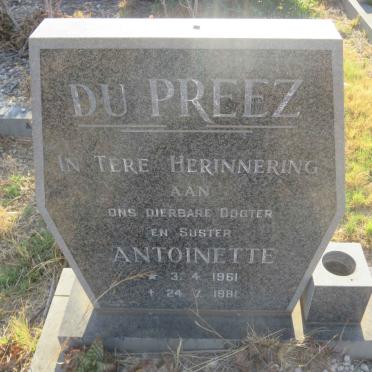 PREEZ Antoinette, du 1961-1981