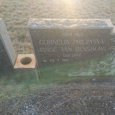 RENSBURG Gerhardus Petrus, Janse van 1908-1967 &amp; Cornelia Philippina LOTZ 1912-