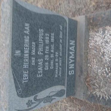 SNYMAN Esaias Philippus 1883-1965