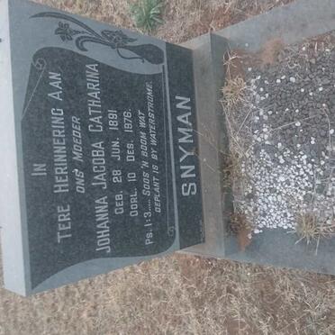 SNYMAN Johanna Jacoba Catharina 1891-1976