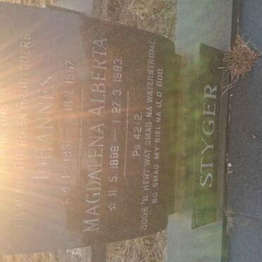 STYGER Johannes 1891-1967 &amp; Magdalena Alberta 1896-1993