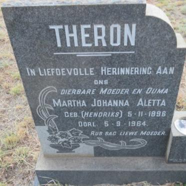 THERON Martha Johanna Aletta nee HENDRIKS 1896-1964