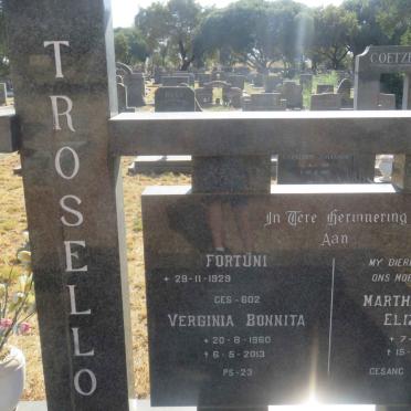 TROSELLO Fortuni 1929- &amp; Martha Aletta Elizabeth 1934-1977 :: TROSELLO Verginia Bonnita 1960-2013