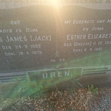 UREN John James 1902-1972 &amp; Esther Elizabeth GREEFF 1903-1967