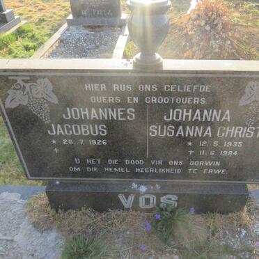 VOS Johannes Jacobus 1926- &amp; Johanna Susanna Christina 1935-1984