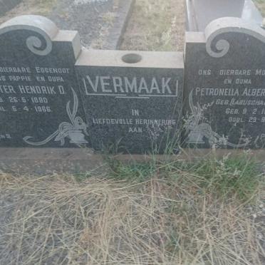 VERMAAK Pieter Hendrik D. 1890-1966 &amp; Petronella Albertina LABUSCHAGNE 1890-1974