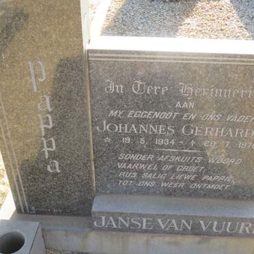 VUUREN Johannes Gerhardus, Janse van 1934-1976