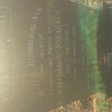 WYK Stephanus Johannes, van 1909-1968