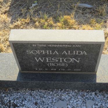 WESTON Sophia Alida nee ROSE 1919-2003