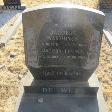 WET Jacobus Marthinus, de 1915-1984 &amp; Jacoba Levina 1914-1983