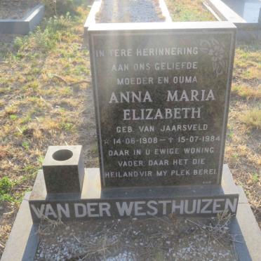 WESTHUIZEN Anna Maria Elizabeth, van der nee VAN JAARSVELD 1908-1984