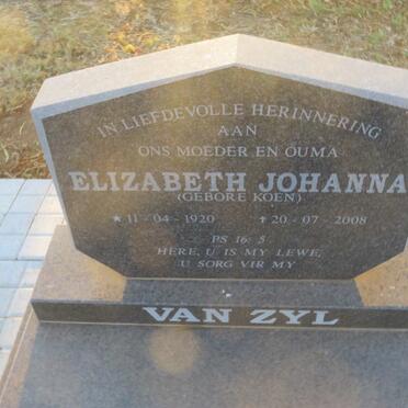 ZYL Elizabeth Johanna, van nee KOEN 1920-2008