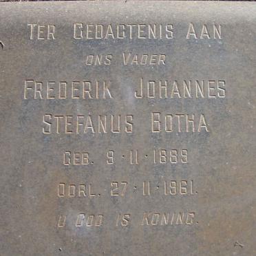 BOTHA Frederik Johannes Stefanus 1889-1961