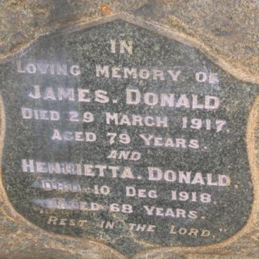 DONALD James -1917 &amp; Henrietta -1918