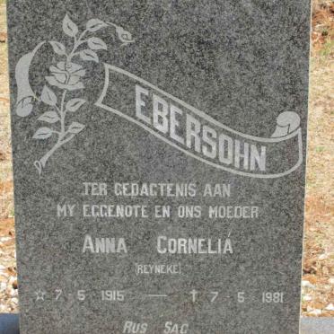 EBERSOHN Anna Cornelia nee REYNEKE 1915-1981