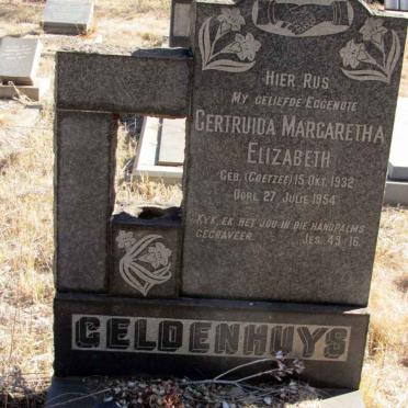 GELDENHUYS Gertruida Margaretha Elizabeth nee COETZEE 1932-1954