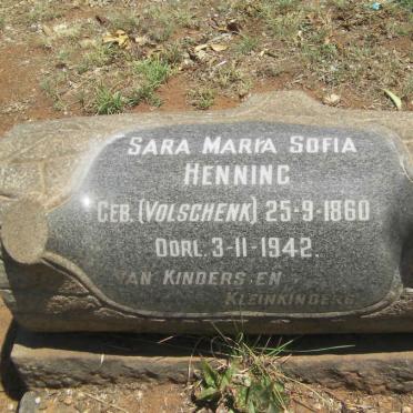 HENNING Sara Maria Sofia nee VOLSCHENK 1860-1942