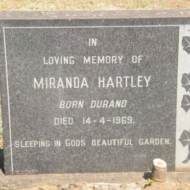 HARTLEY James Ernest 1875-1956 &amp; Miranda DURAND -1969