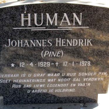 HUMAN Johannes Hendrik 1929-1978