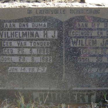 JOUBERT Willem Jacobus 1896-1952 &amp; Wilhelmina H.J. VAN TONDER 1888-1982