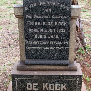 KOCK Frikkie, de -1933