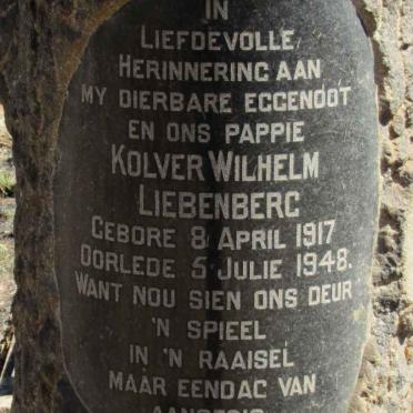 LIEBENBERG Kolver Wilhelm 1917-1948