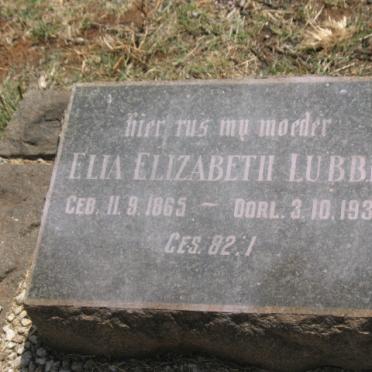 LUBBE Elia Elizabeth 1865-1932