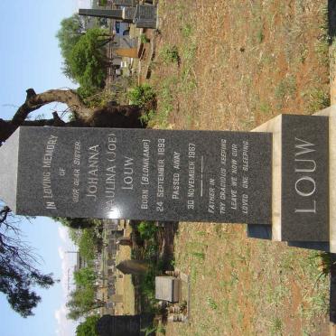 LOUW Johanna Paulina nee BLOMKAMP 1893-1967