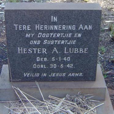 LUBBE Hester A. 1940-1942