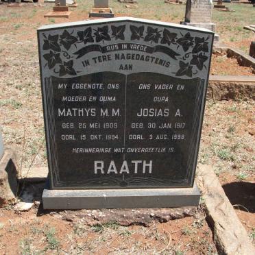 RAATH Josias A. 1917-1998 &amp; Mathys M.M. 1909-1984