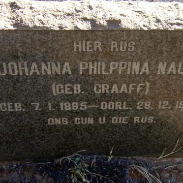 NAUDE Johanna Philippina nee GRAAFF 1885-1952