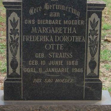 OTTE Margaretha Frederika Dorothea nee STRAUSS 1868-1946