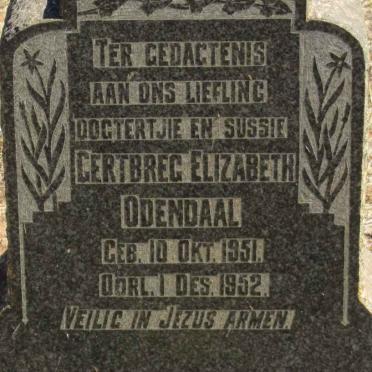 ODENDAAL Gertbreg Elizabeth 1951-1952