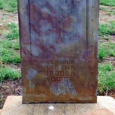 VISSER Martha Jacoba nee DE KLERK 1860-1936 :: ?
