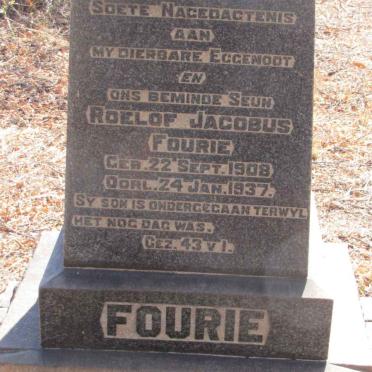 FOURIE Roelof Jacobus 1908-1937