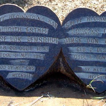 RENSBURG Lourens Petrus, Janse van 1877-1957 &amp; Judith Esther 1879-1941