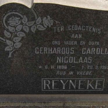 REYNEKE Gerhardus Carolus Nicolaas 1896-1969