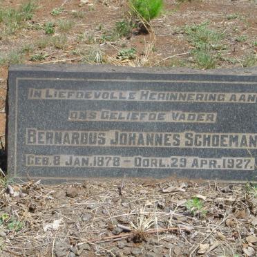SCHOEMAN Bernardus Johannes 1878-1927