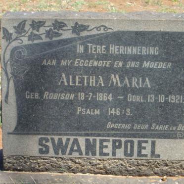 SWANEPOEL Aletha Maria nee ROBISON 1864-1921 