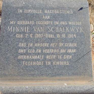 SCHALKWYK Minnie, van 1907-1954