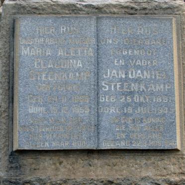 STEENKAMP Jan Daniel 1881-1945 &amp; Maria Aletta Claudina FOURIE 1885-1959