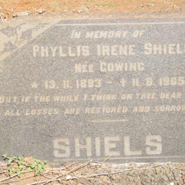 SHIELS Phyllis Irene nee COWING 1893-1965