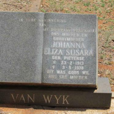 WYK Johanna Eliza Susara, van nee PIETERSE 1913-1978