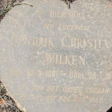 WILKEN Hendrik Christiaan 1891-1948