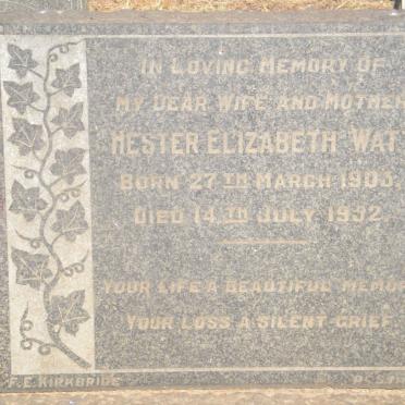 WATT Hester Elizabeth 1903-1952