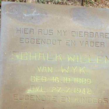 WYK Schalk Willem, van 1889-1942