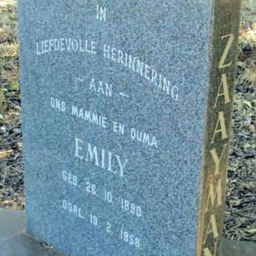 ZAAYMAN Emily 1890-1958