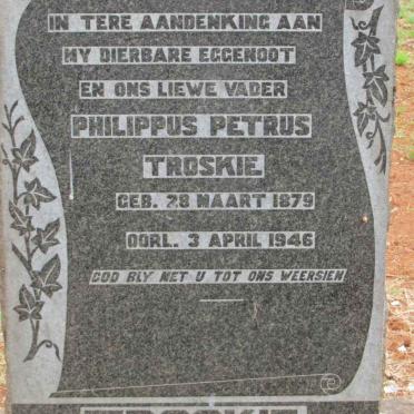 TROSKIE Philippus Petrus 1879-1946